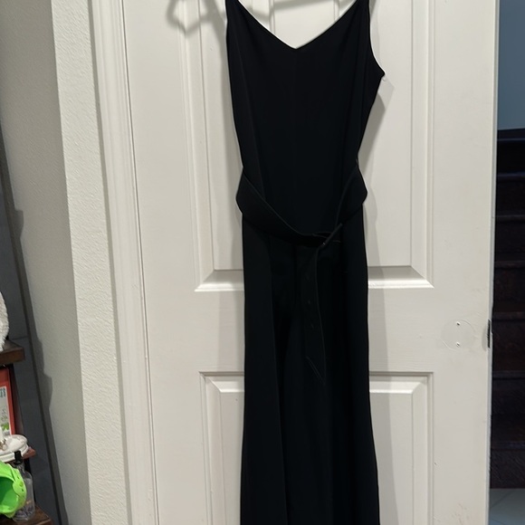 Cinq à Sept Black Billie Belted Jumpsuit Sleeveless Flare Cuff Pants - Picture 2 of 7